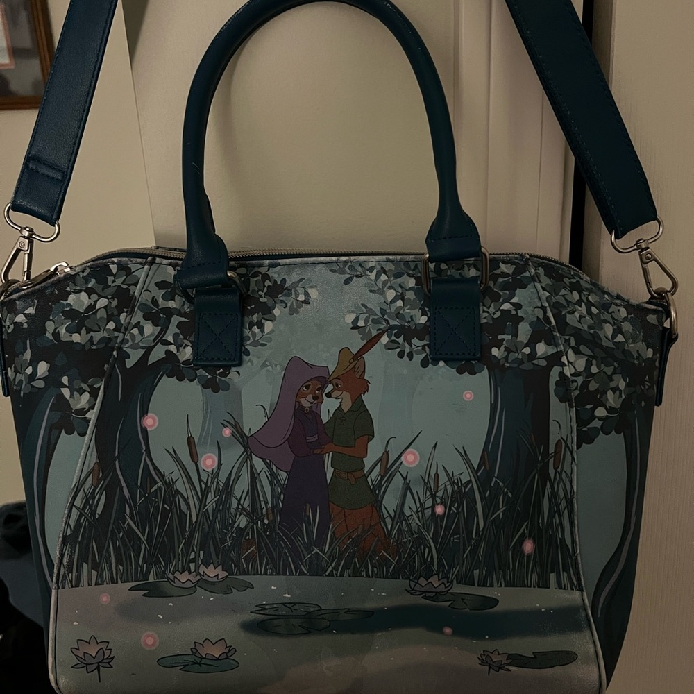 Disney Robin Hood Loungefly Sachel Themed Blue Handbag purse